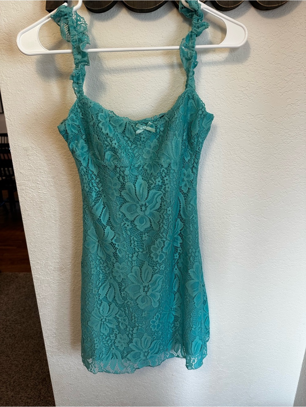 Princess Polly Teal Floral Lace Mini Homecoming Dresss